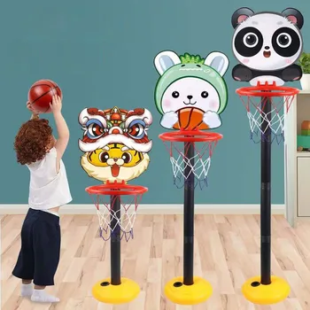 Kids Children's Cartoon Animal Basketball Playing Set Adjustable Outdoor Sport Stand Basket Holder Hoop Goal Game Toy for Kids 1