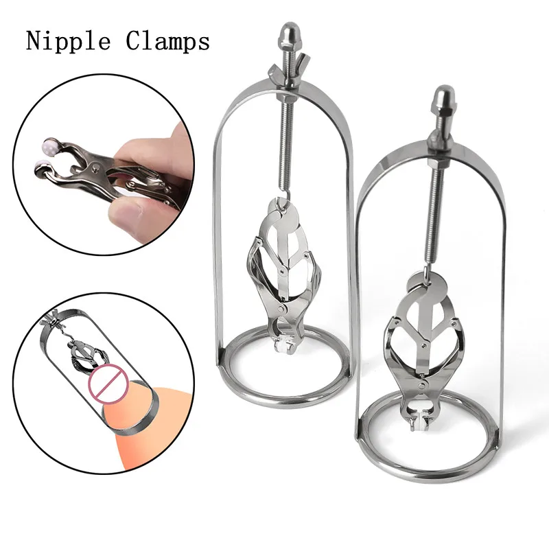 

BDSM New Adjustable Nipple Clamps Female Stainless Steel Torture Play Nipple Clips Breast SM Bondage Restraint Fetish Sex Toy