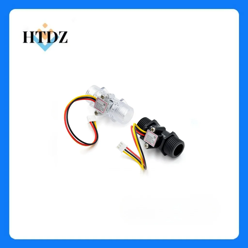 Прозрачный черный расходомер YF-201C датчик расхода воды турбинный расходомер 4-точечный датчик расхода