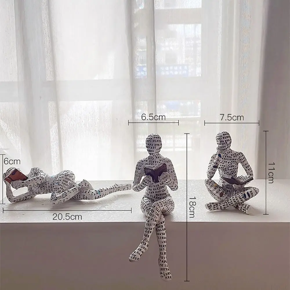 3 шт./компл. украшение для стола аксессуары фигурка чтения из смолы креативный