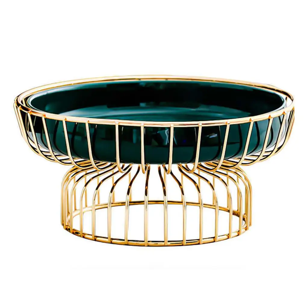 

Тарелка для фруктов с золотым железом, художественный керамический держатель для овощей, тортов, сухой выставочный стенд, полки для закусок, чаша для дома, гостиной, тип 1