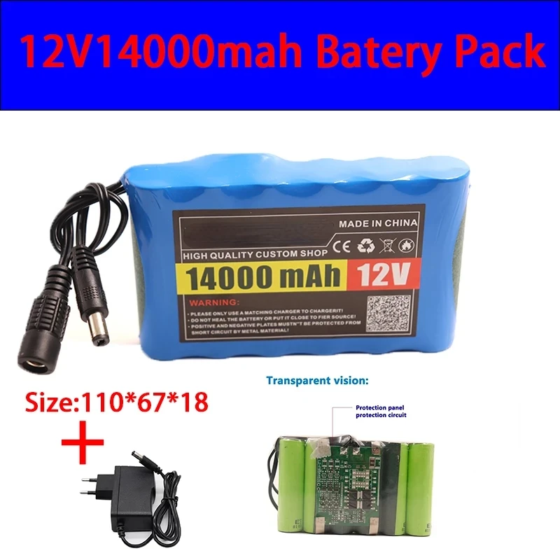 

Аккумуляторная литий-ионная батарея 18650, 12 В, 14000 мАч, 12,6 в, 14 Ач