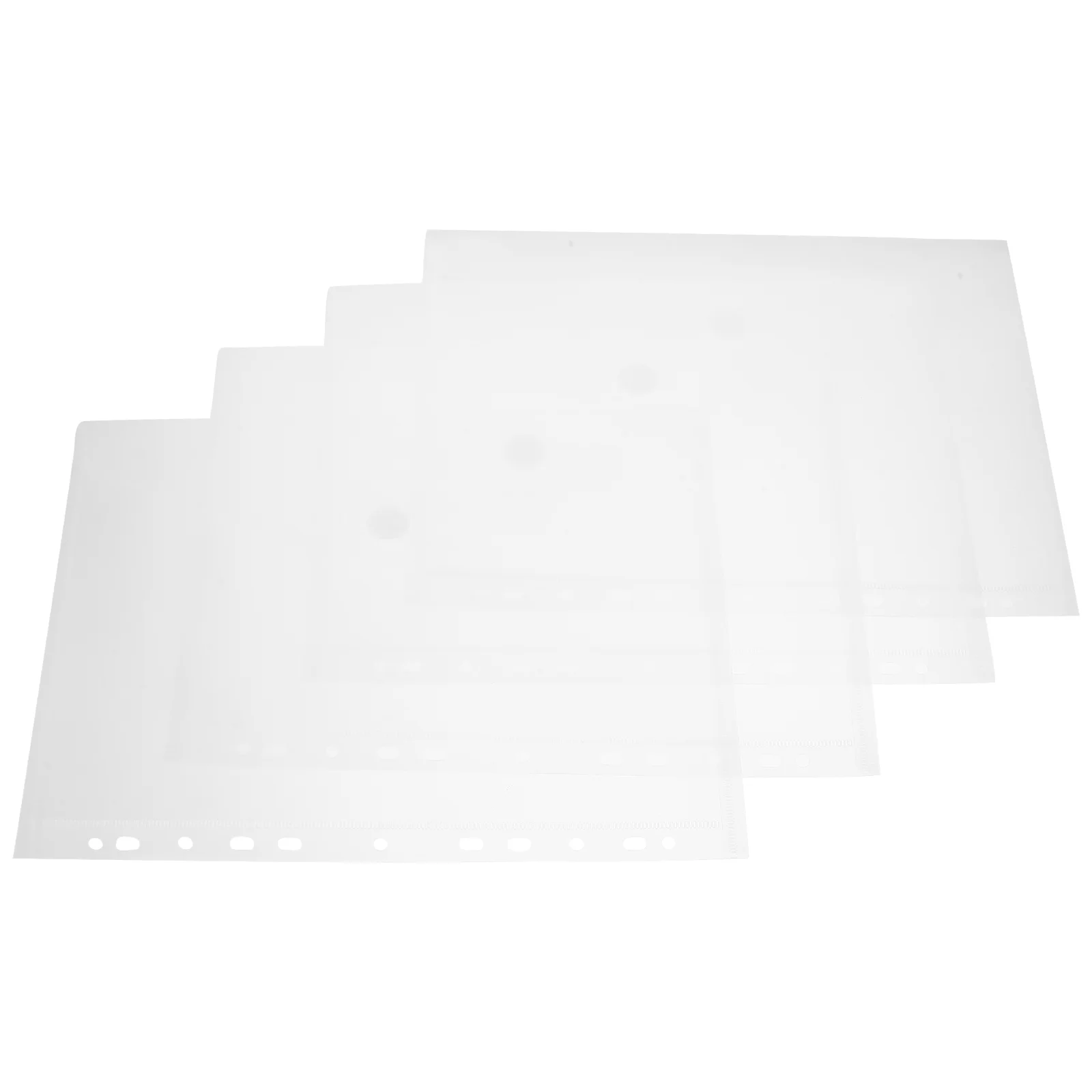 

4 Pcs Folder Document Storage Bags File Holder Sticker Button White Transparent Pockets Office