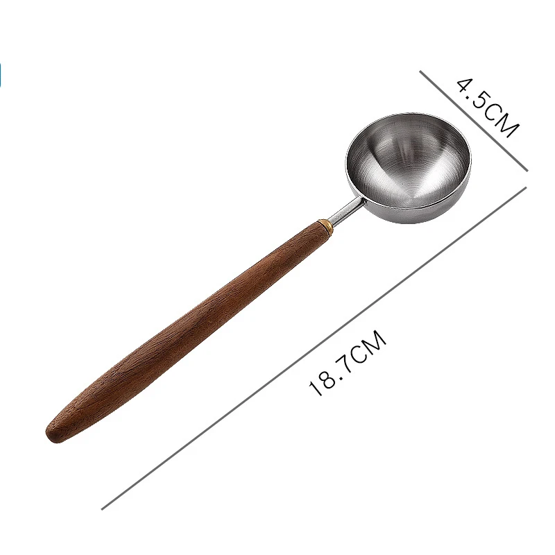 

Мерная ложка для кофе из нержавеющей стали с деревянной ручкой