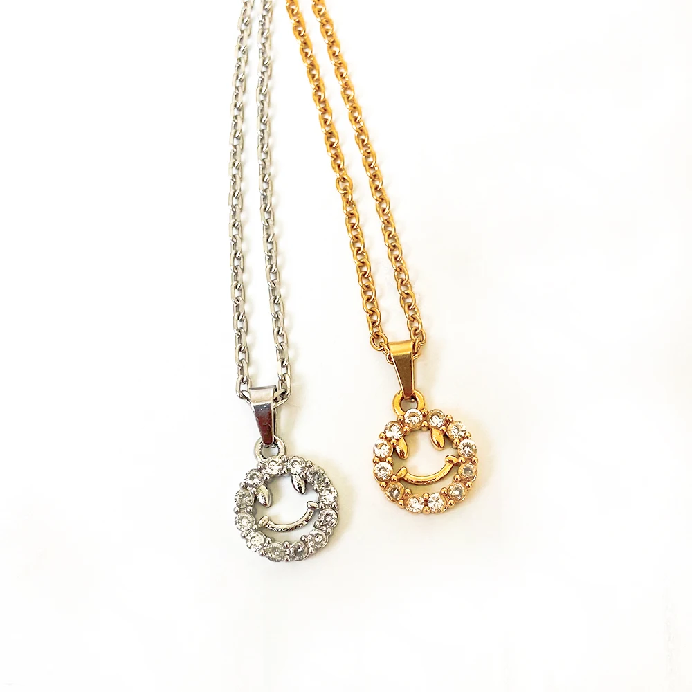 Цепочка с подвеской из циркония женская изящное ожерелье нержавеющей стали со