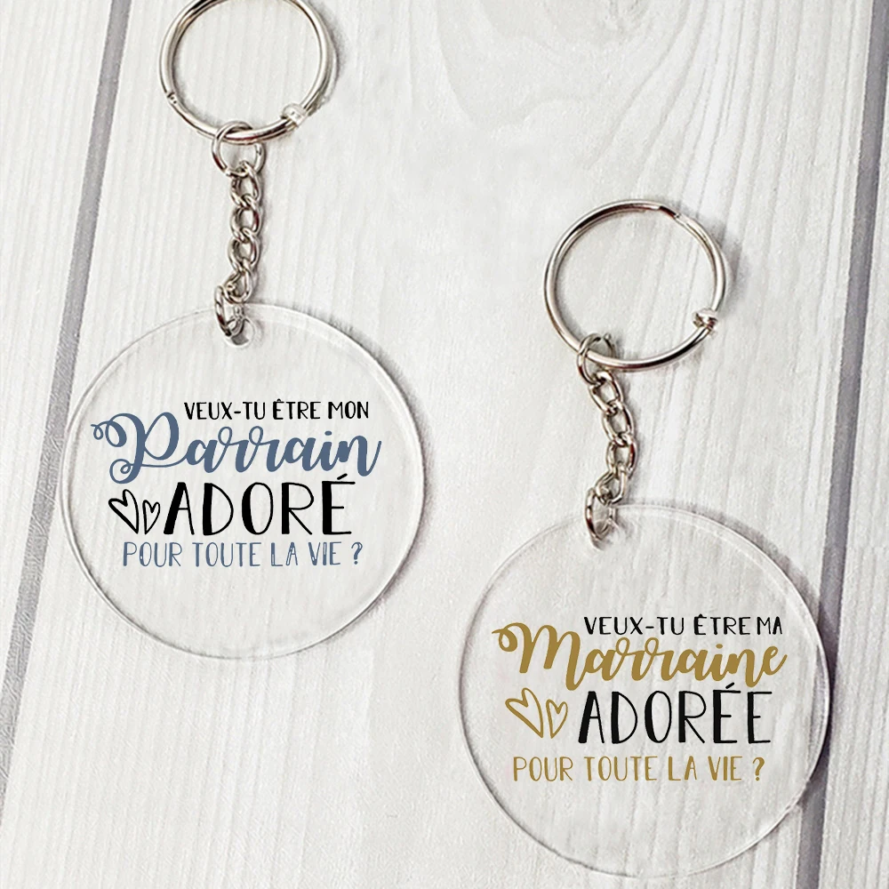 Не могли бы вы быть моей крестной и крестной мамой, напечатанный брелок для ключей, цепочка для ключей с мардинавским отчетом, акриловый брелок, спасибо, Лучшие идеи, подарки