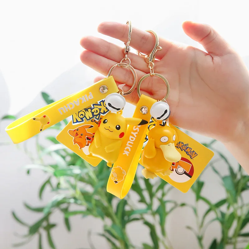 

Pokemon Anime Pikachu Psyduck Charmander Jigglypuff Bulbasaur Squirtle PVC Anime Keychain Bag Keyring Pendant Birthday Gifts