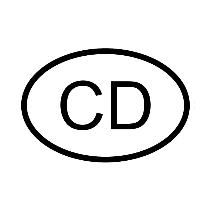 

Персонализированная автомобильная наклейка JP для компакт-дисков, деревенский код Демократической Республики Конго, овальная черная/серебристая водонепроницаемая наклейка 13 см * 9 см