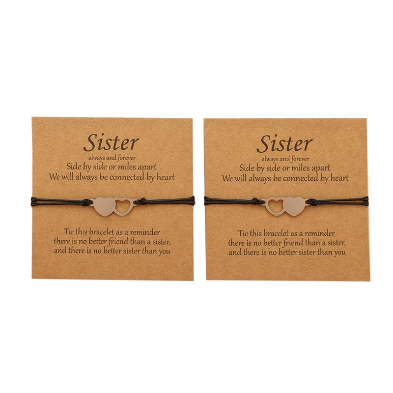 

Sisters Best Friend Matching Bracelet for Friendship Heart Long Distance Bracelets Gift for Girls Women