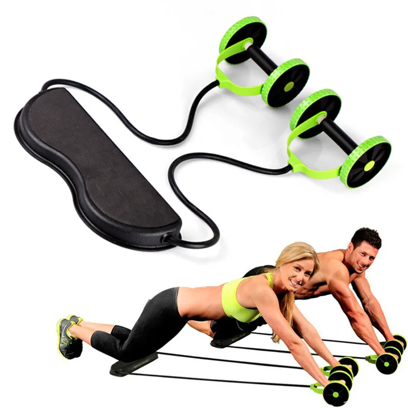 Household Abdominal Fitness Device Tension Device Double Round Abdominal Fitness Wheel Tension Rope Abdominal Fitness Wheel