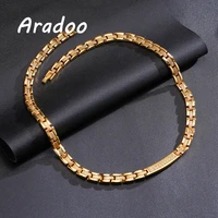 aradoo fashion luxury micro encrusted zircon magnetic negative ion titanium energy necklace germanium anti fatigue necklace