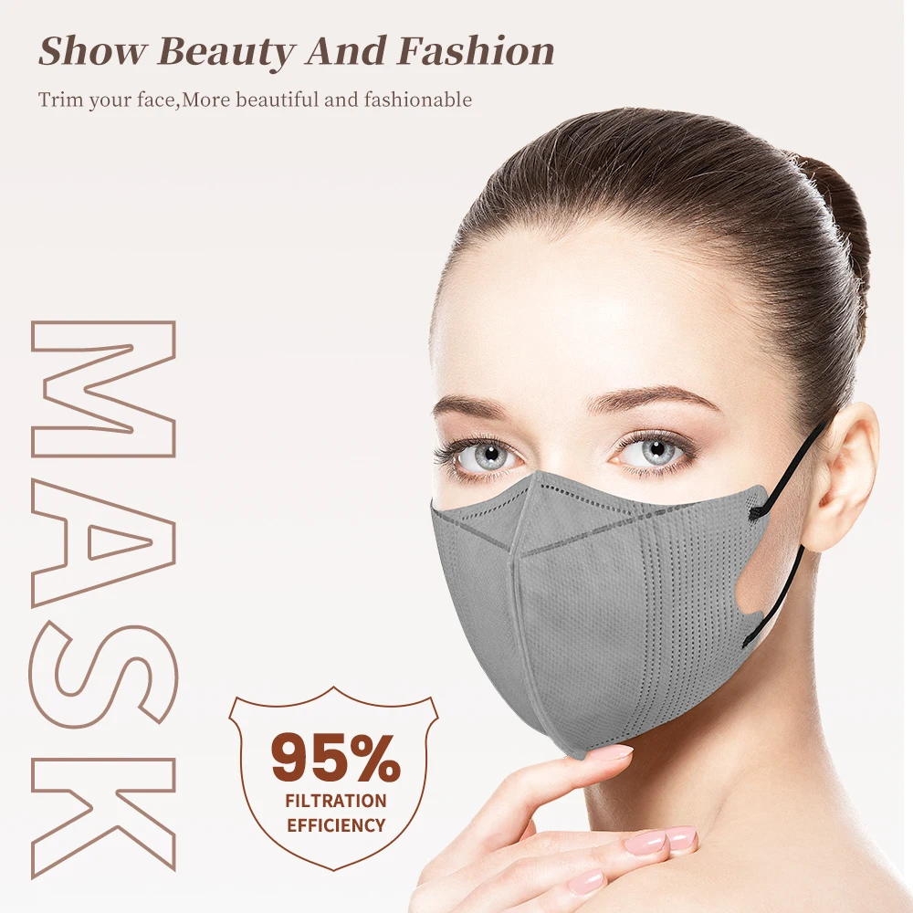 

3d Adult Mask 10-50 Pieces Fashion Ladies Outdoor Mask Three-layer Protection Anti-haze Friction-free Lipstick Design Mascara