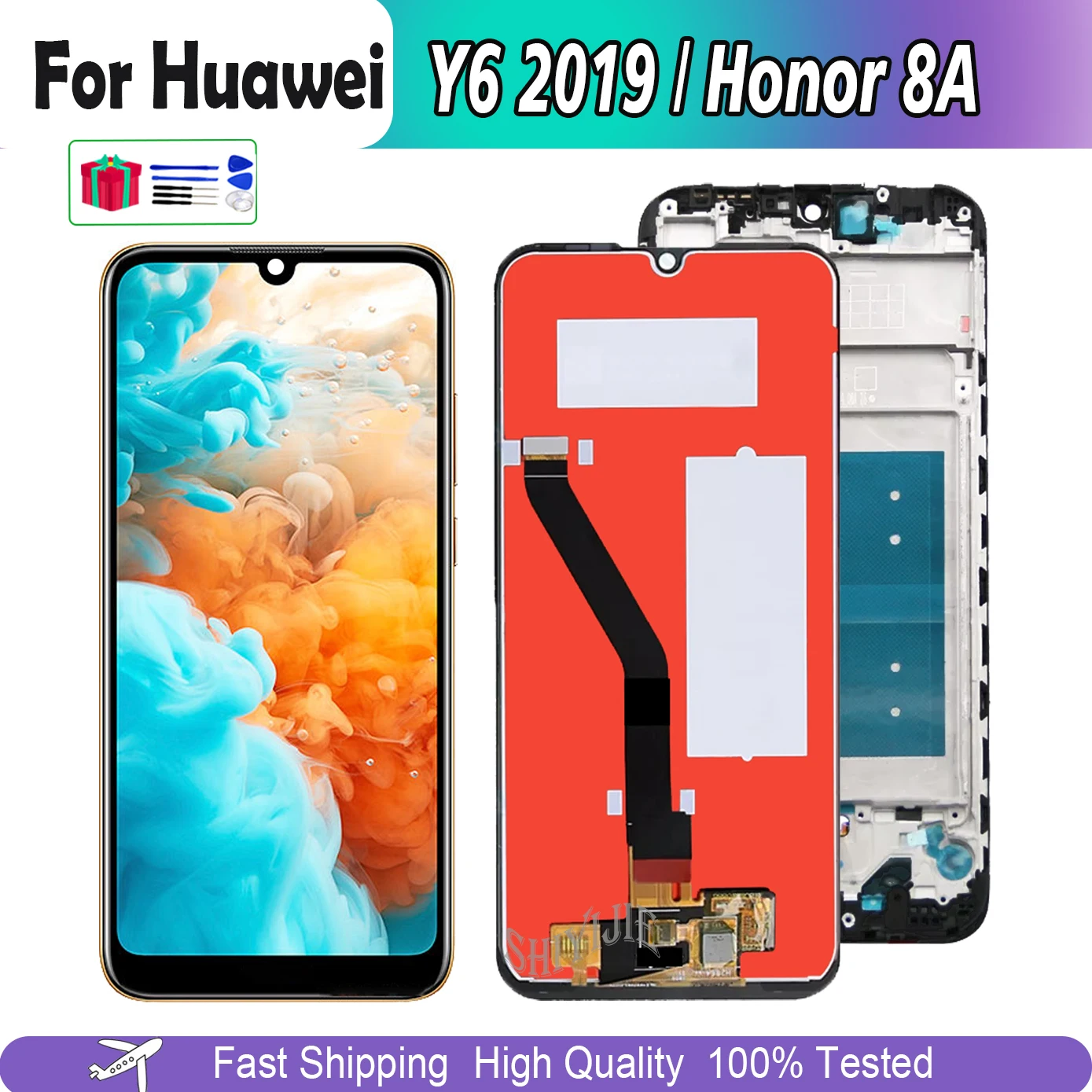 

Original 6.09 " Display For Honor 8A LCD Display Screen Touch Digitizer JAT-L09 L41 LX1 For Huawei Y6 2019 JAT-L29 LCD