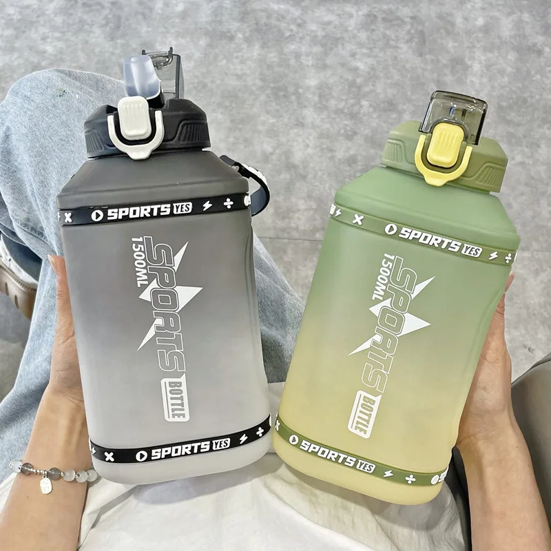 

2.3 Liter Big Bottles Water Bottle Sports Bottle Portable 1.5 Liters Silicone Sport Fitness Straw Waterbottle Wholesale 2023