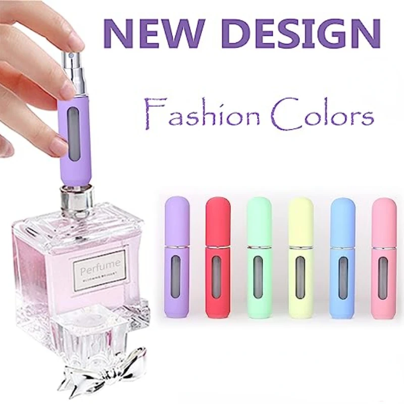 

Candy Color 5ml Mini Perfume Refill Bottle Travel Bottom Filling Spray Refillable Jars Empty Cosmetic Containers Atomizer Tool