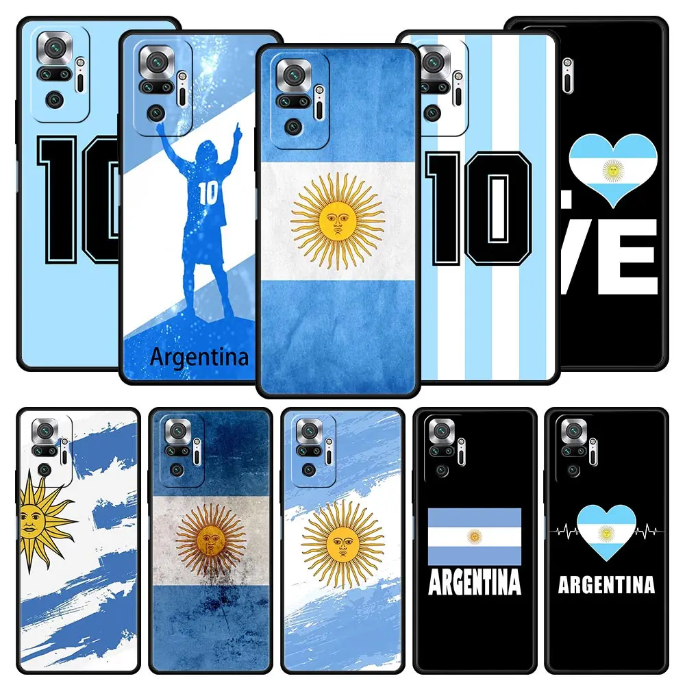 

Argentina Flag Soccer 10 For Redmi 10C Case For Xiaomi Redmi Note 12 11 10 Pro Plus Phone Case 10S 9S 9 9T 8T 9C 9A 8 8A 7 Cover