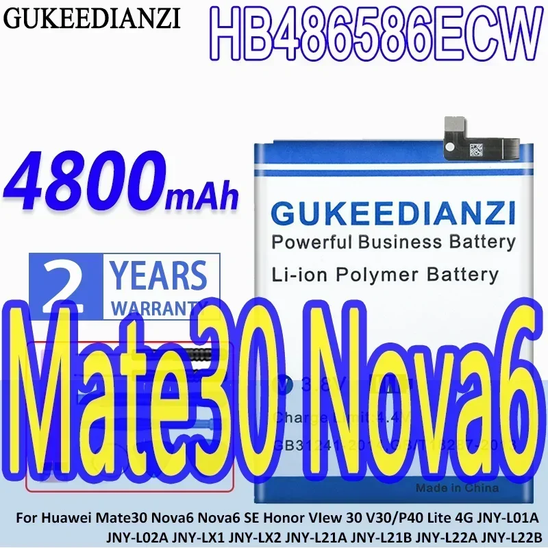 Аккумулятор GUKEEDIANZI 4800 мАч HB 486586 ЭКВ для Huawei Mate 30 Nova 6 Honor VIew V30 Lite 4G