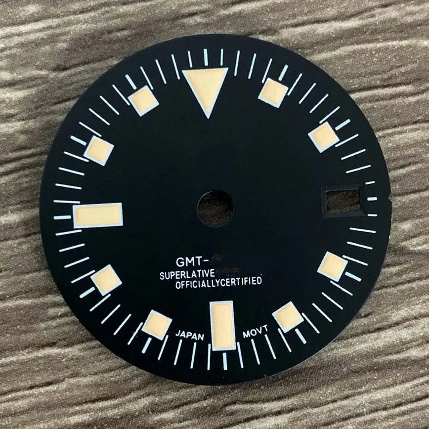 NH34 Watch Accessory 29mm Dial Green Luminous Modified Calendar Dial For Mechanical GMT NH34  Movement