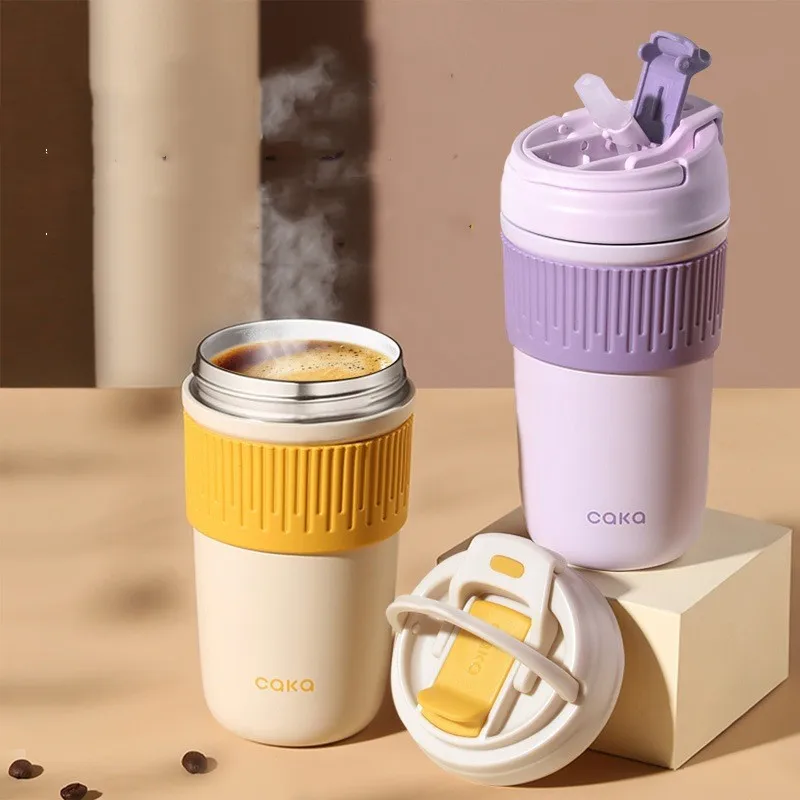 

Large-Capa City Ceramic Cup Coffee Cup Cute Stainless Steel Thermos Portable Car Thermos Cup Fruit Juice Tea Tea Set