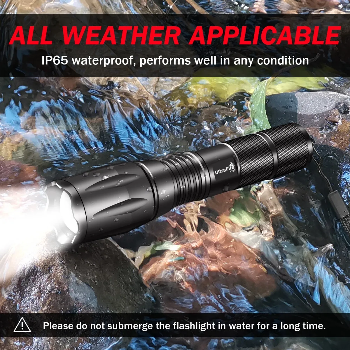 UltraFire A100 тактический фонарь 5 режимов 1000 люмен светодиодный ручной фонарик с