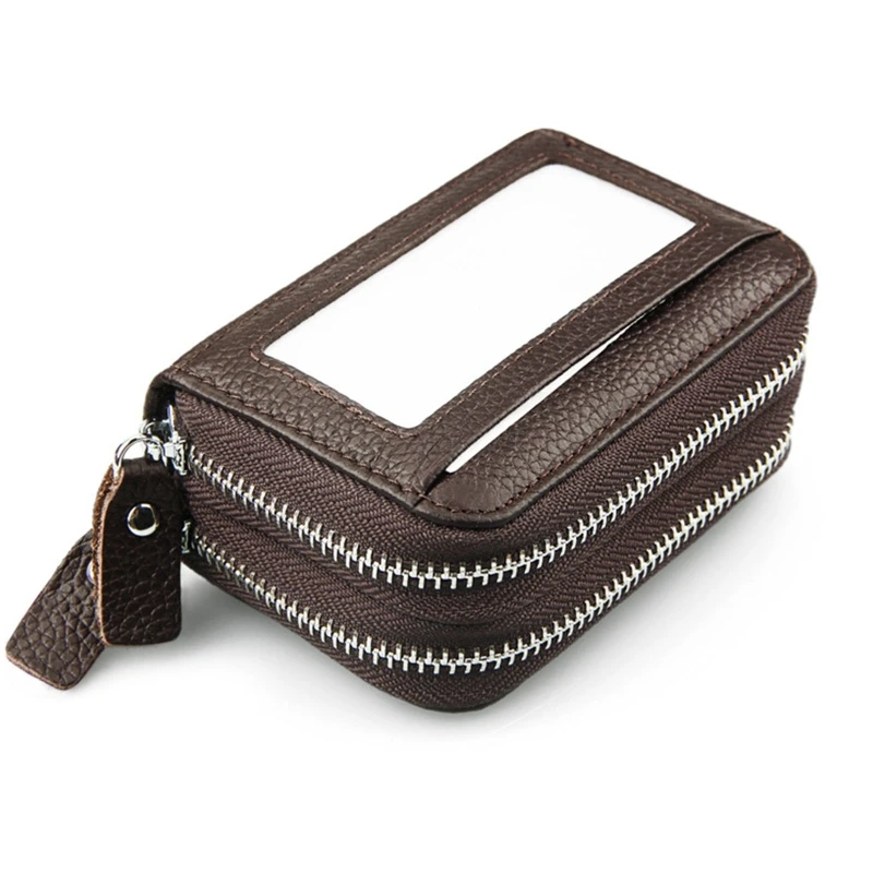 

Fashion Blocking Credit Card Holder Cards Case Pocket Zipper Wallet Organizer