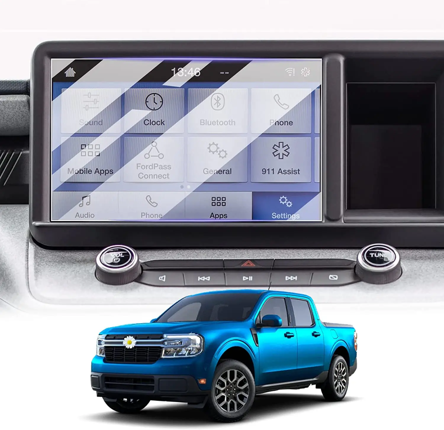 

Tempered glass film protector For Frod Maverick 2022 2023 Car gps Navigation Touch Screen Protective film