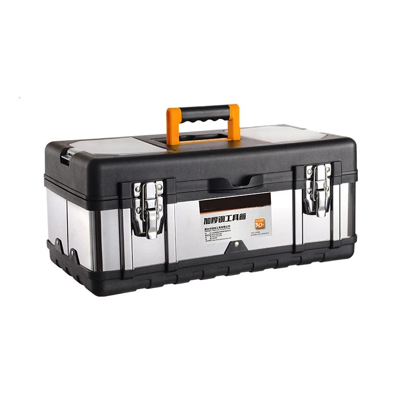 

Tool Box Large Hard Case Stainless Steel Electrician Toolbox For Mechanics Metal Suitcase Empty Tool Storage Box Organizer Box