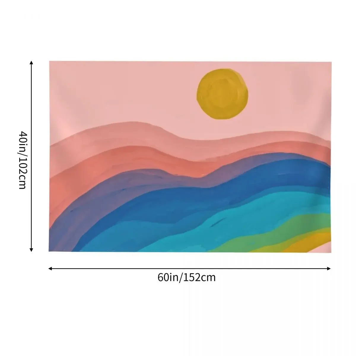 Счастливый цвет горный пейзаж - абстрактная художественная живопись гобелен