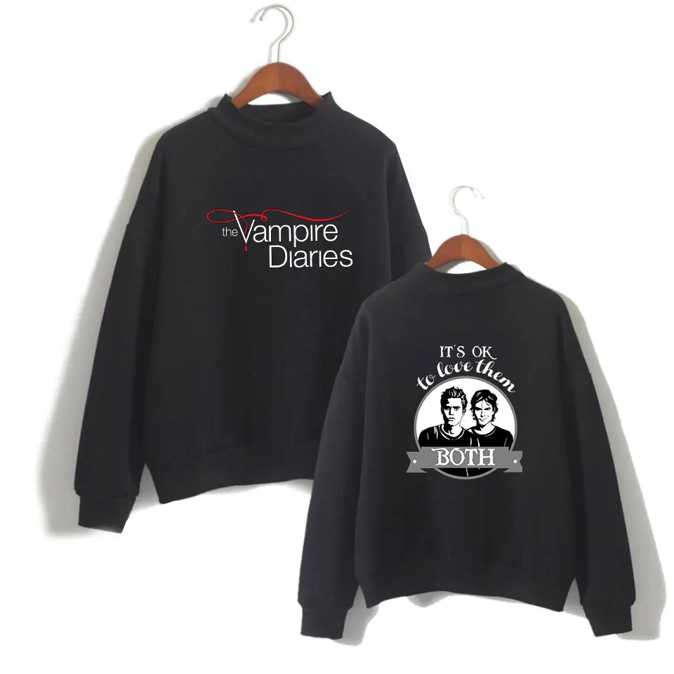 

Women Men Sweatshirts The Vampire Diaries Turtleneck 2021 Harajuku Fashion Male/female High Collar Girls Sweatshirts