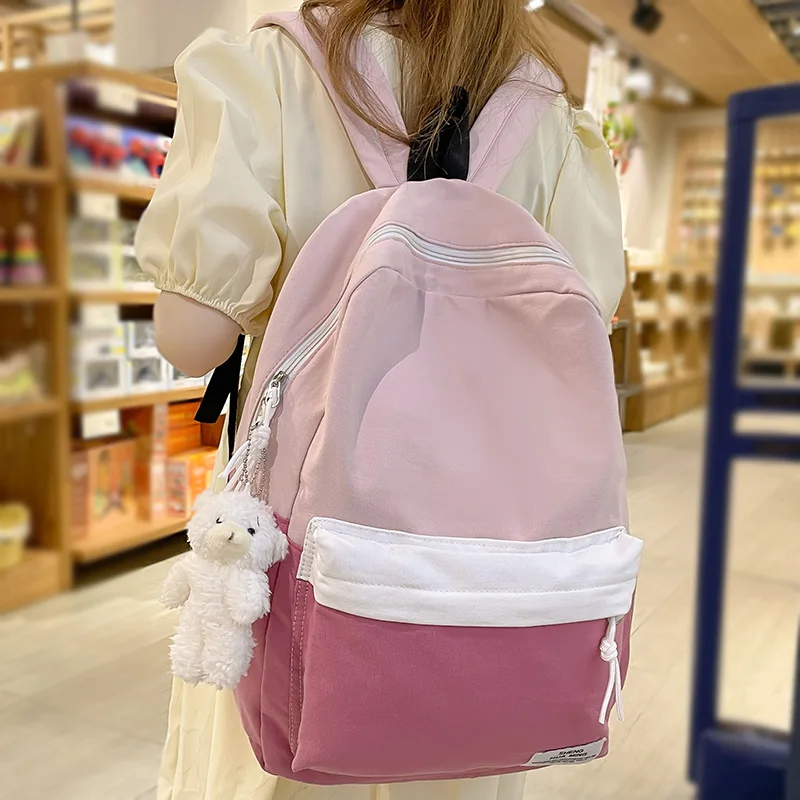 Women Canvas Travel Backpack Student Trendy Ladies Leisure Book Bag Female Cute Laptop College Backpack Fashion Girl School Bags