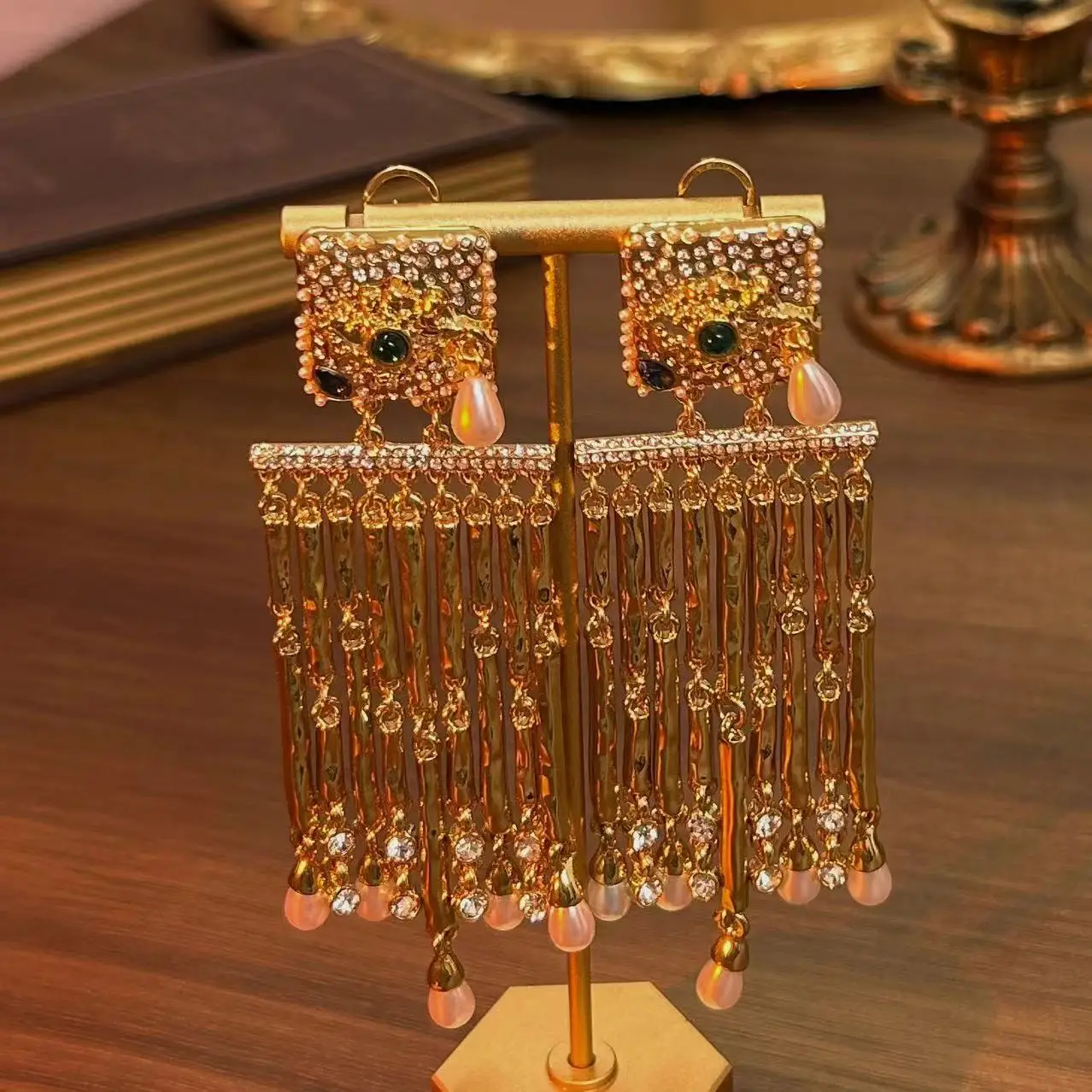 Европейские и американские ретро Роскошные Цветные жемчужные серьги с