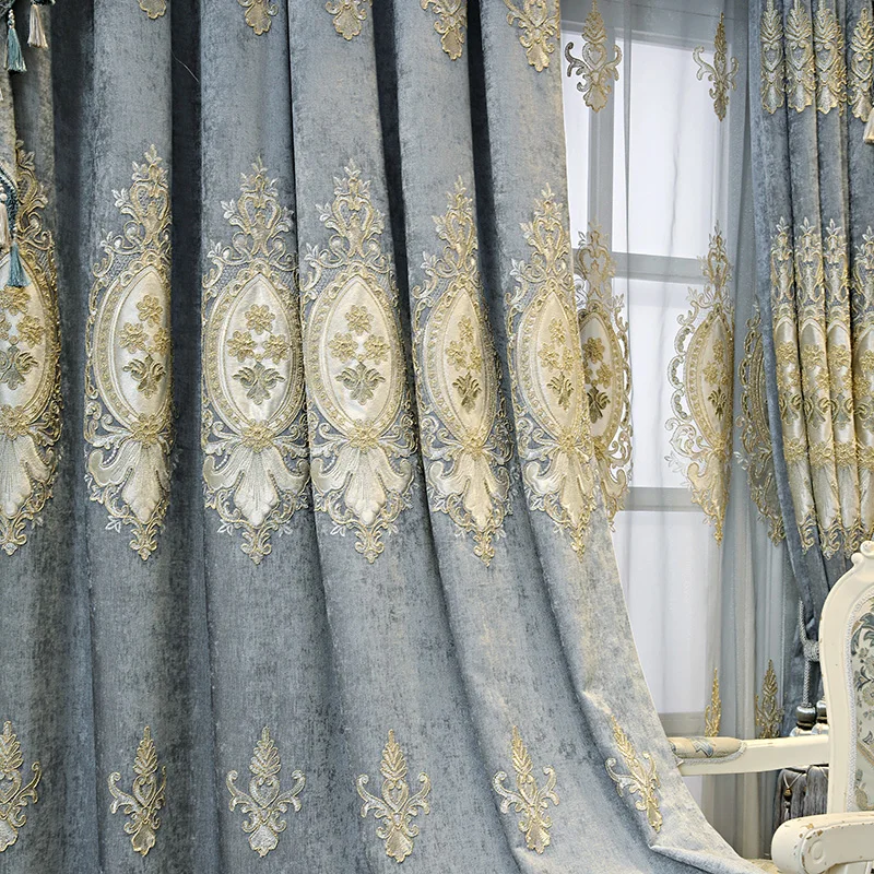 

Шторы с вышивкой в европейском стиле, роскошные шторы из шенилла, для гостиной, столовой, спальни