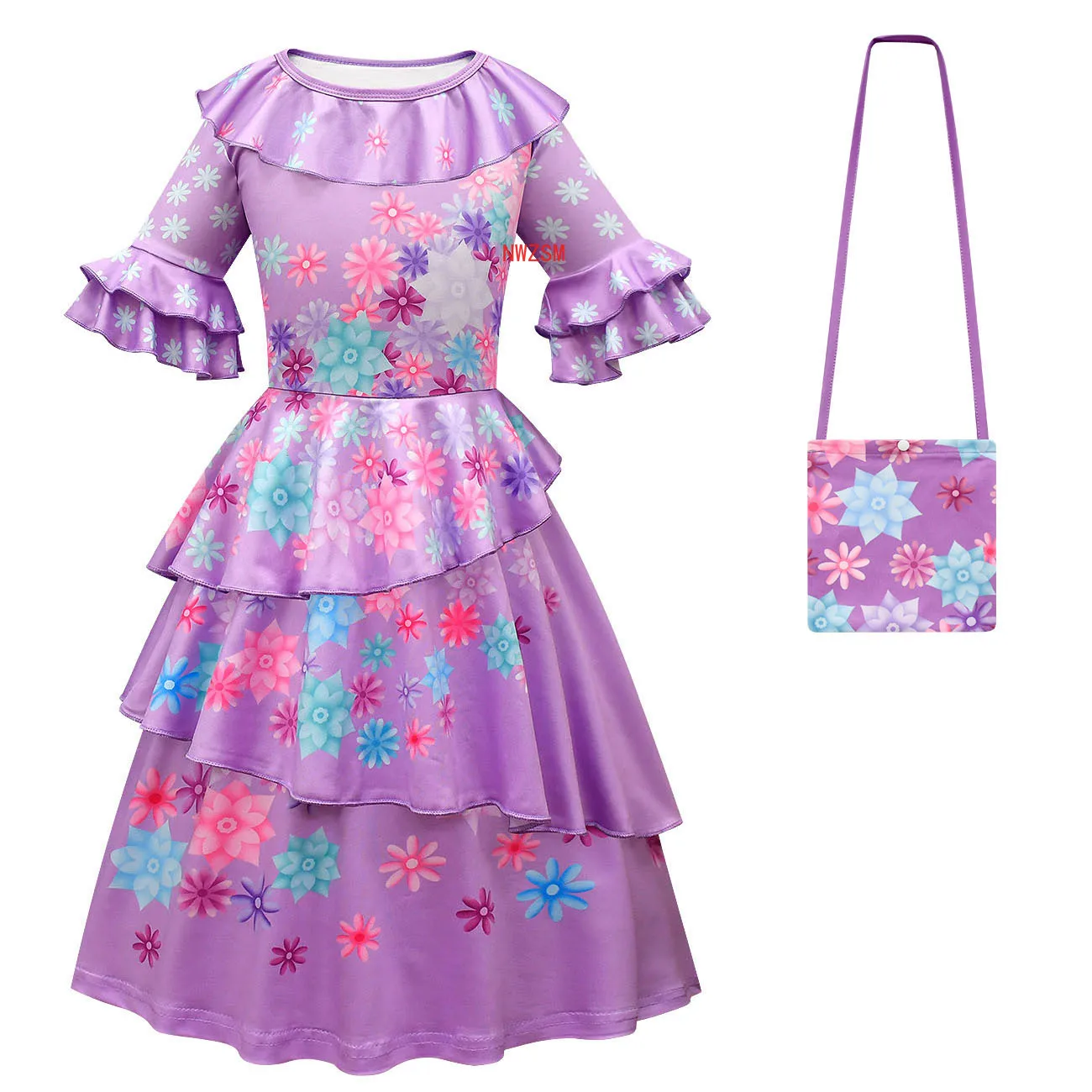 

Encanto Madrigal Cosplay Kostüm Mädchen Kleid Phantasie Kleider für Karneval Halloween Prinzessin Kleid Gläser Ohrringe Kostüm