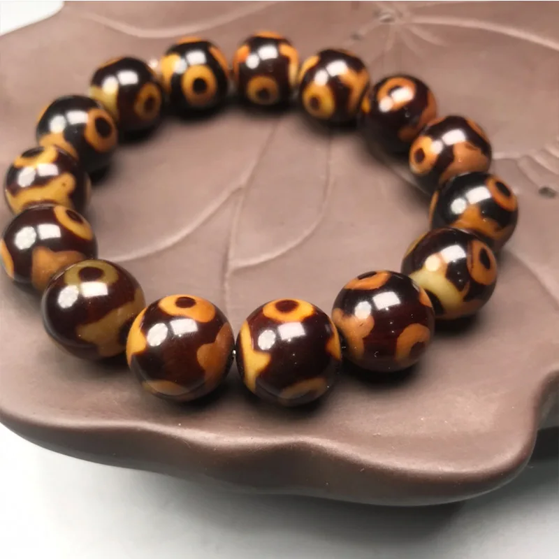 

Tibetan Buddhism Fengshui Agate Dzi Beads Bracelet Men Women Healing Jewelry Tibet Three Eyed Dzi Bead Lucky Amulet Bracelets