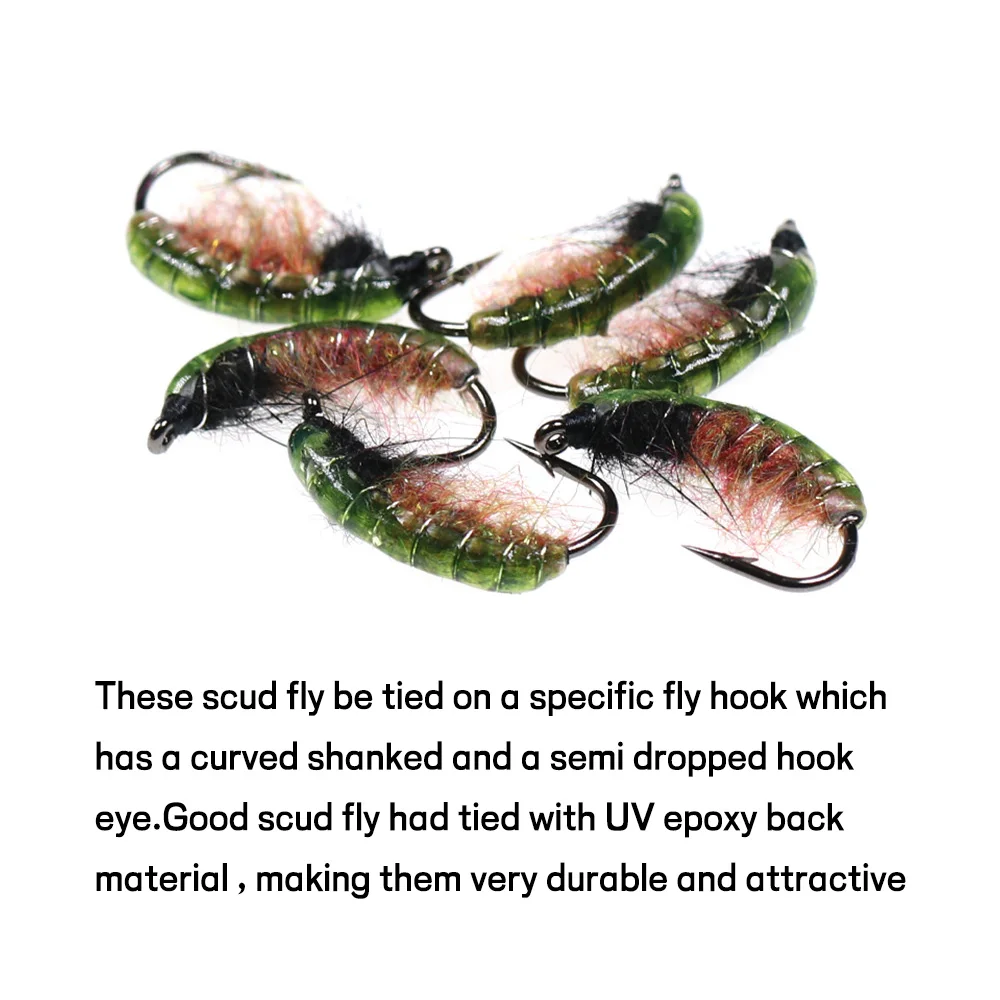 Bimoo 8 шт. #8 #10 УФ зеленый клей для спины Нимфа форель искусственная приманка