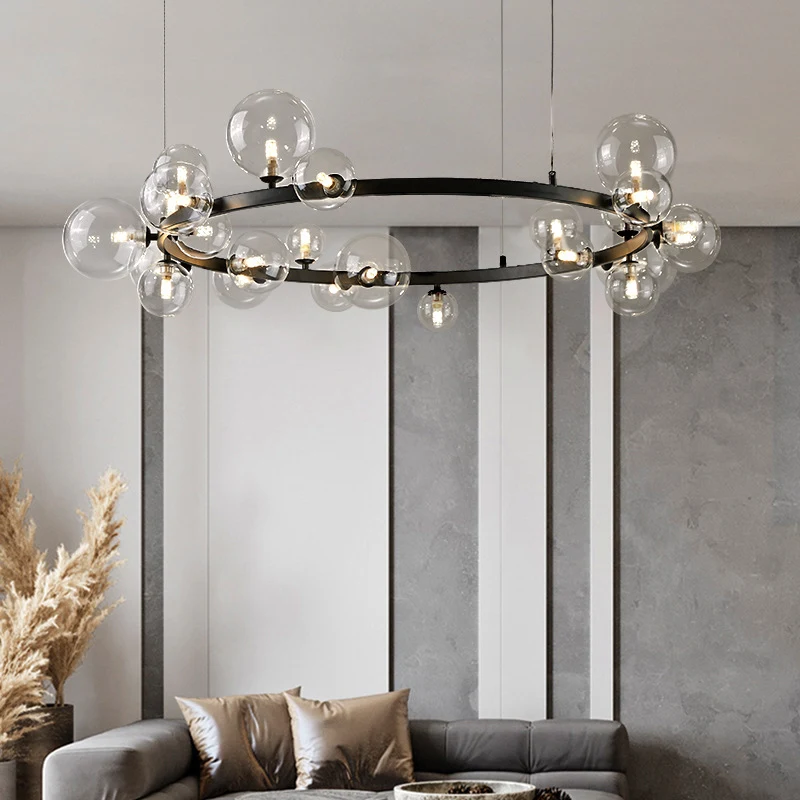 Mesa de Jantar Nordic Designer Bola Bolha Lustre Restaurante Sala Estar Barra Personalidade Criativa Luminárias Vidro