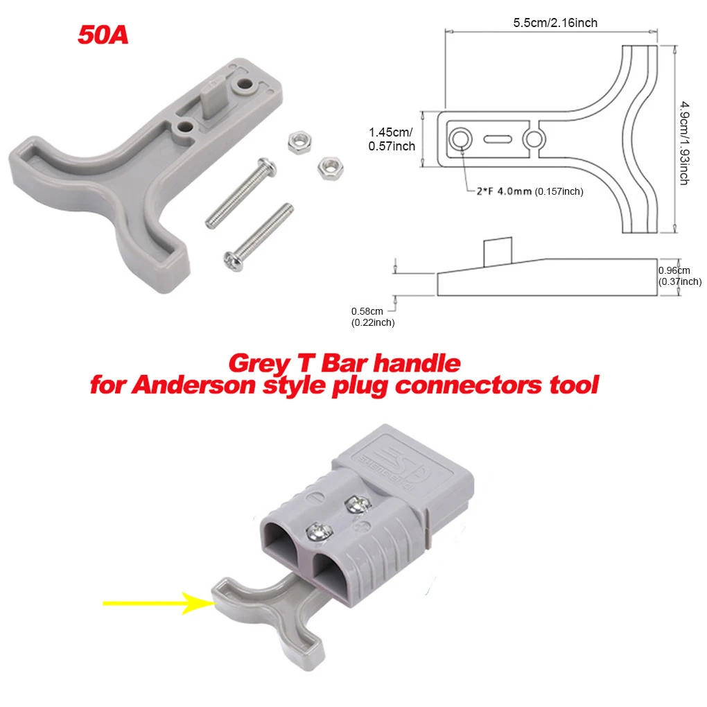 

10Pcs Auto T Bar Handle for Anderson Insulative Fast Release Anti-corrosive Protective Replacement 12-24V Connector Tool