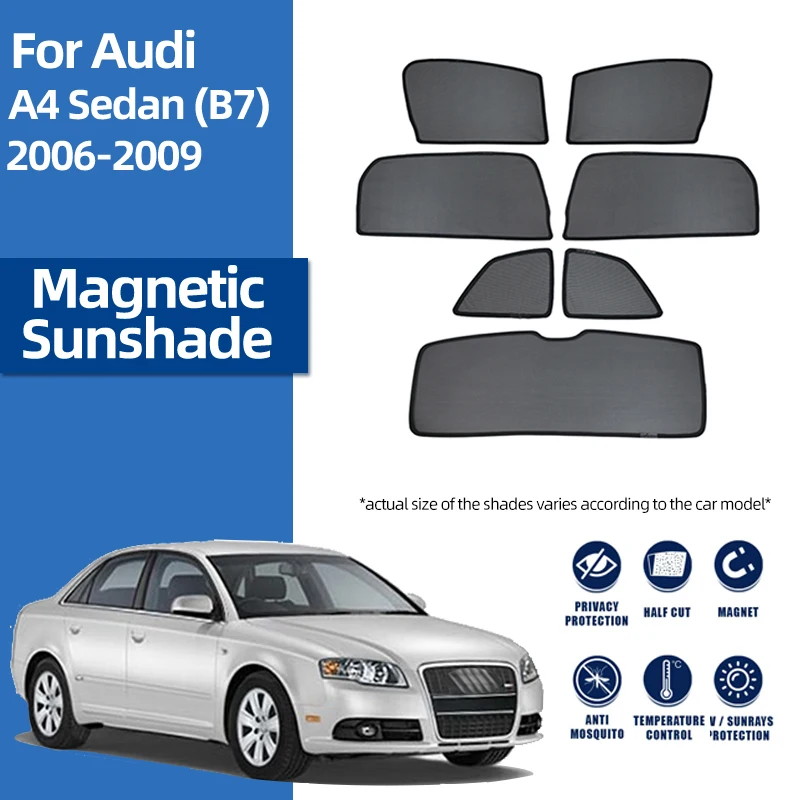 Per Audi A4 B7 Sedan 2004-2008 Car Magnetic parasole Shield anteriore parabrezza tenda del telaio posteriore Baby Side Window parasole visiera
