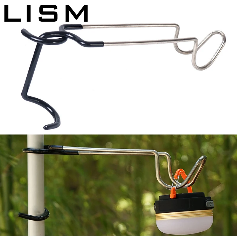 

Outdoor Light Stand Holder Hooks Portable Non-Slip Stainless Steel Lantern Hangers Tent Lamp Hook Cup Holder for Camping Fishing