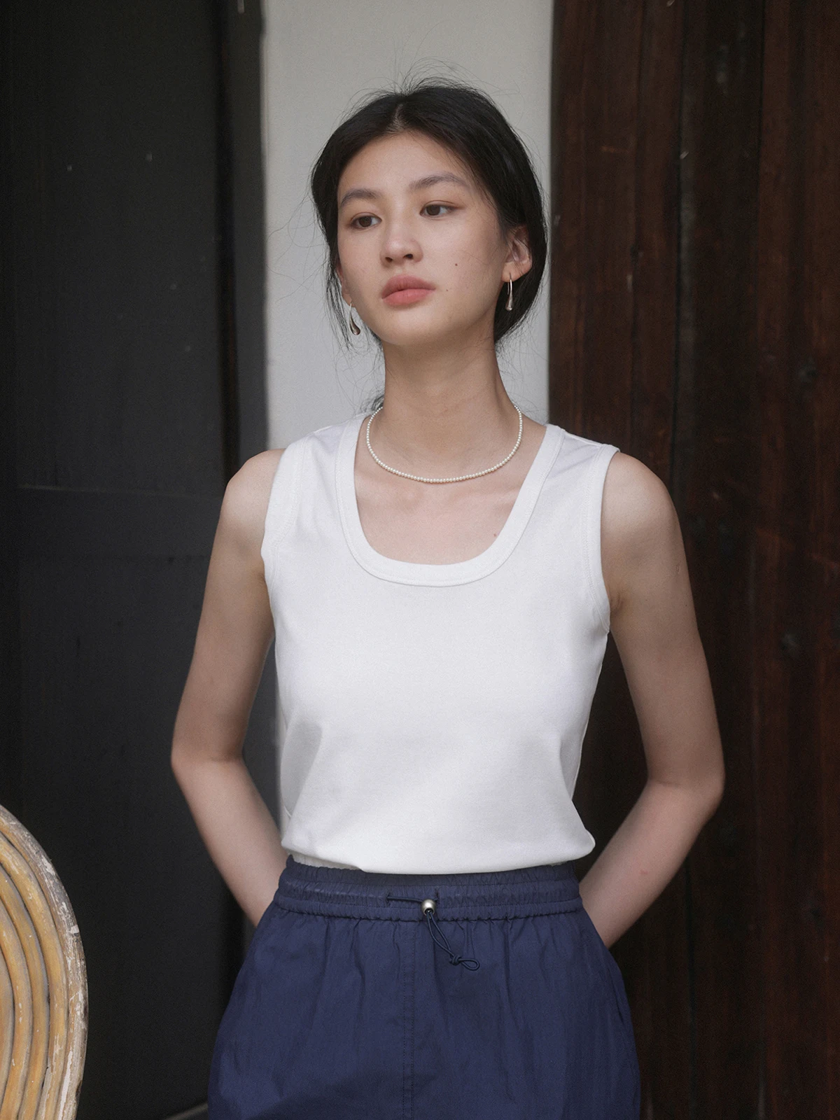 Многоцветный Трикотажный жилет Nicepeople2023ss с U-образным вырезом