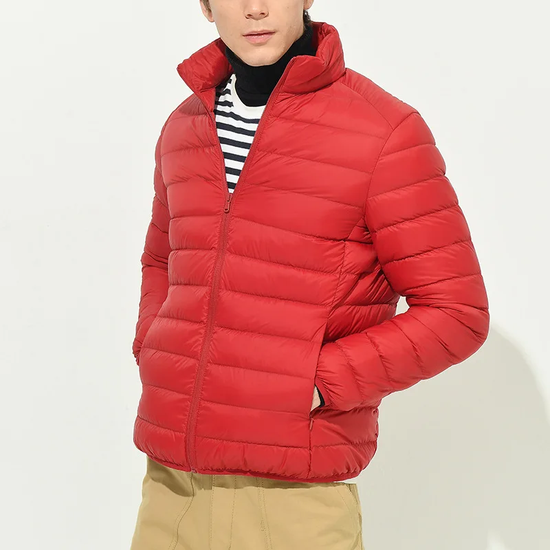 Down Jacket Men's Light and Thin Autumn and Winter 90% Down White Duck Down Jacket High-end Men's Wholesale Stand Collar Short