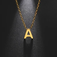 amaxer initial a z 26 letters necklace stainless steel welding alphabet clavicle chain choker for women pendant collar jewelry