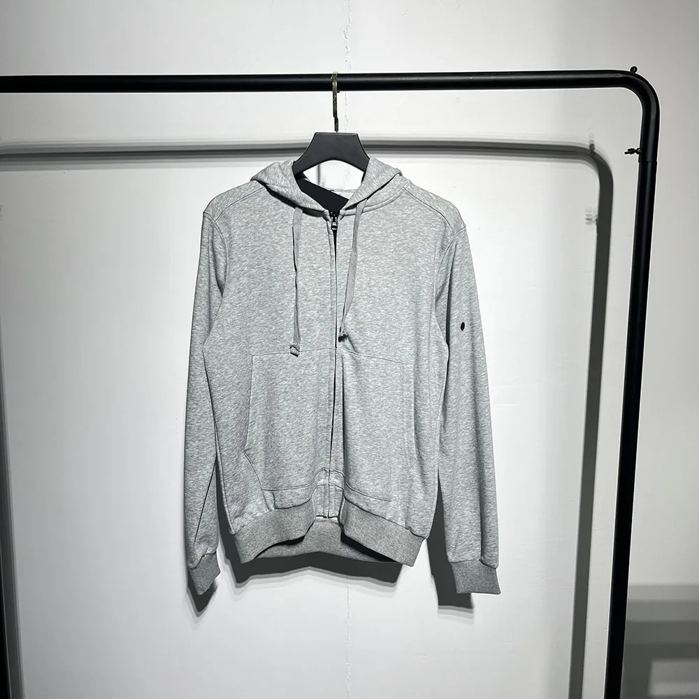 High Quality Cotton Hooded Sweatshirts Men Women HipHop Streetwear Sleeve Patch Embroidery Compass Badge Zip Hoodies