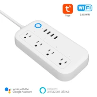 tuya wifi smart power strip 4 us power plug smart outlets socket usb interface voice control works with alexa google assistant