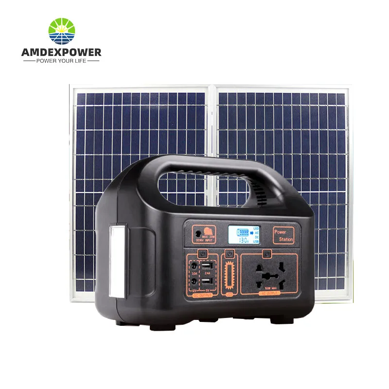 150W Portable Power Station 36000mah Lead Acid 110V 220V Solar Panel Outdoor Emergency Supply Battery Backup Camping Ventilator