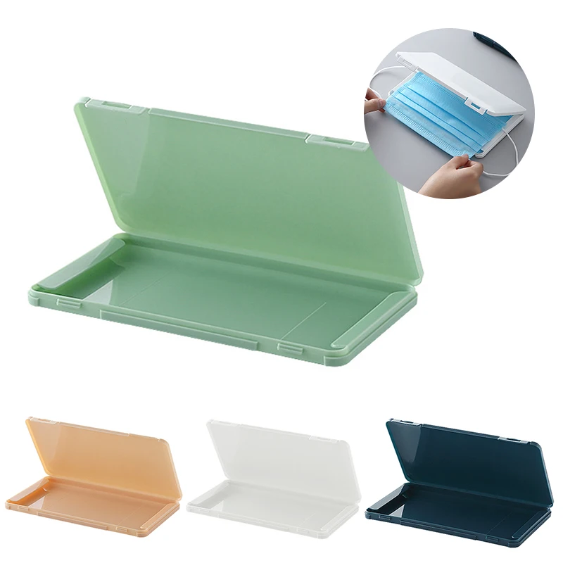 

PP Face Mask Storage Box Portable Mask Packaging Box Dustproof Disposable Mask Storage Case Plastic Mask Storage Folder Hot Sale