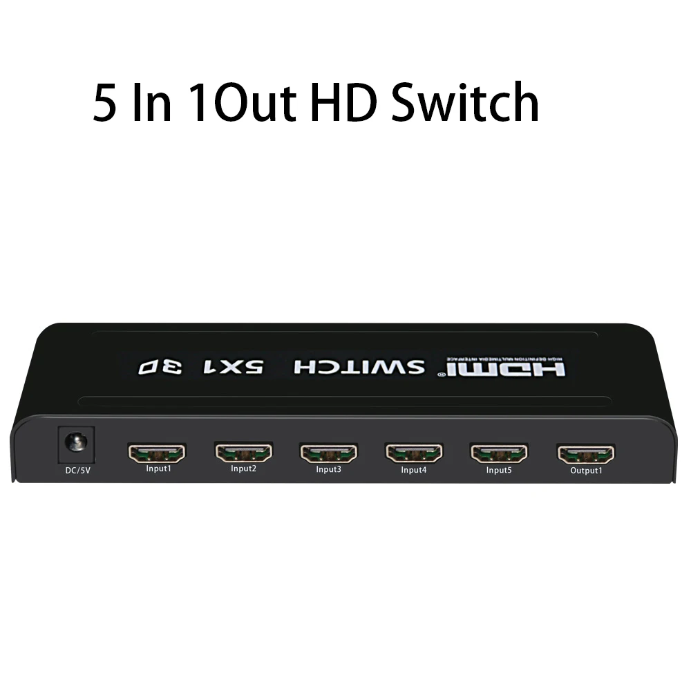 

HDMI-совместимый коммутатор 5 в 1 выход/3 в 1 выход/4 в 1 выход 1080P 3D переключатель с ИК-пультом дистанционного управления адаптер для HDTV PS3/4xbox360