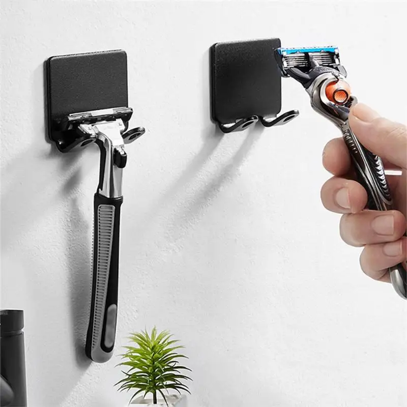 

2Pcs Razor Holder Punch Free Shaver Holder Stainless Steel Wall Men Shaving Shaver Shelf Bathroom Razor Rack Wall Adhesive