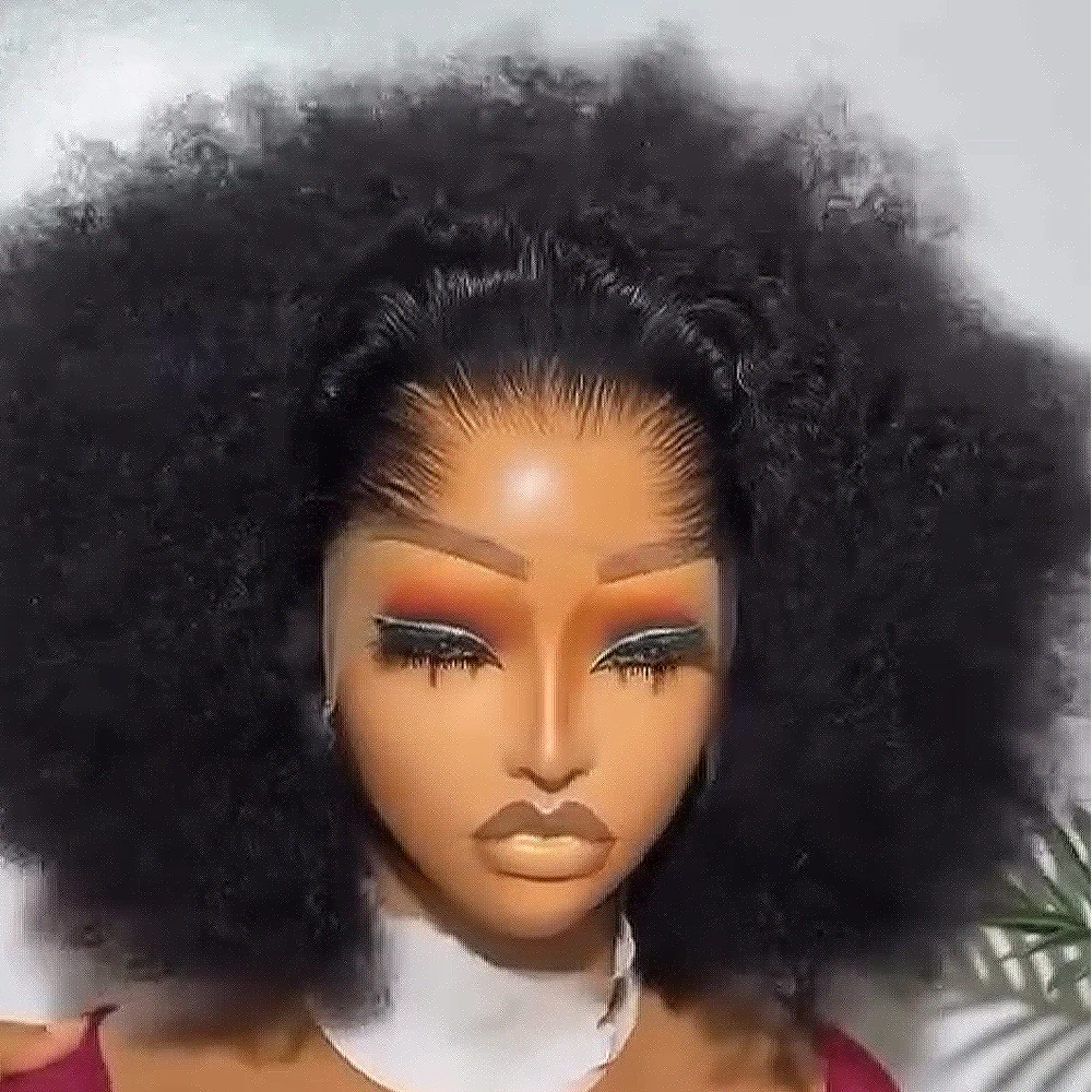Фото Парик из натуральных волос Afro Kinky Curly HD Lace Front, плотность 400, с предварительно проработанной линией роста волос, HD Lace Front, 16-36 дюймов, для чернокожих женщин. №4