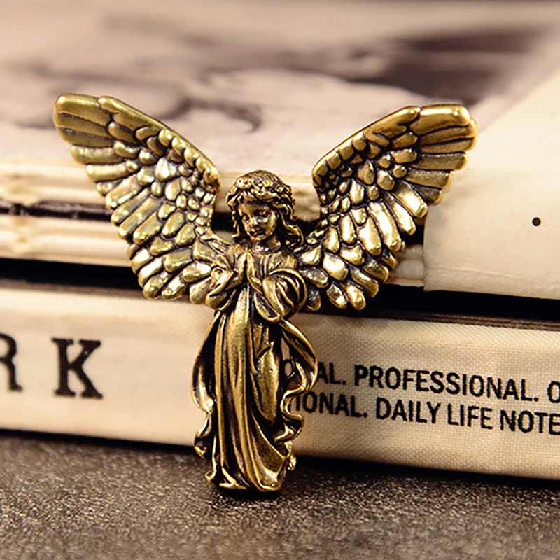 Винтажные латунные статуэтки благословенного ангела-хранителя миниатюрные